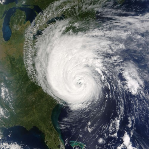 hurricane on US map